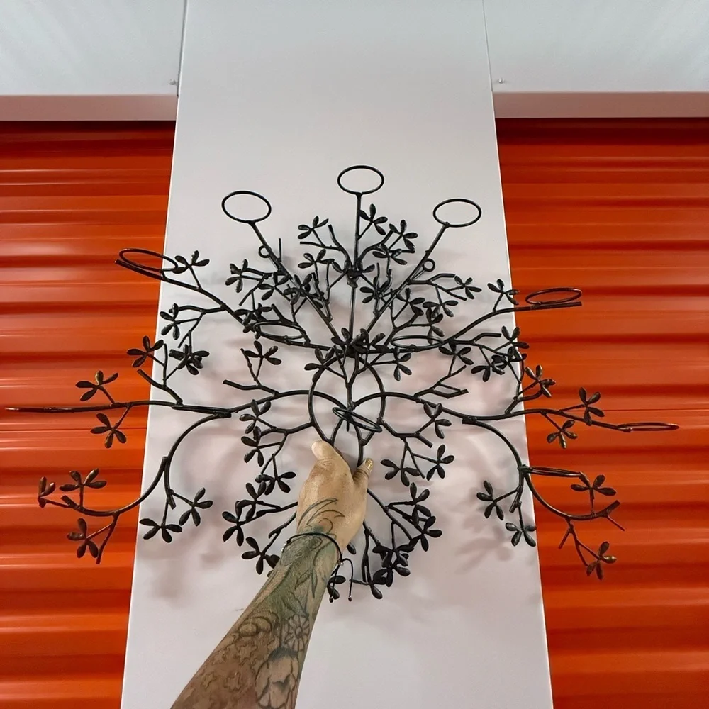 Metal Floral Wall Sculpture - Brown Decorative Wall Art